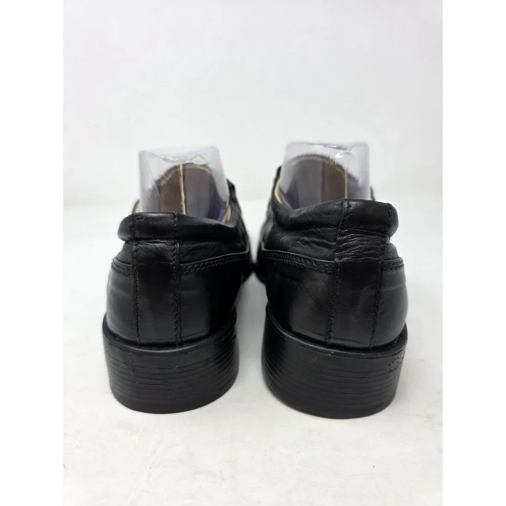 Vero Cuoio Lav. Artigiana Men's Leather Slip-On Shoes Sz 8.5 EU 42 Black